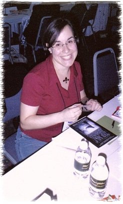 Sandra signs her first novel during the RWA National Conference 2005